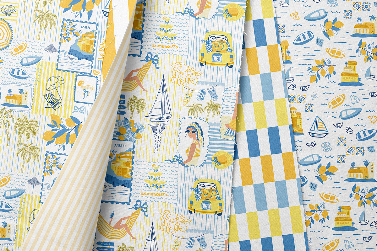 Limoncello - summer Amalfi patterns, a Pattern Graphic by Tani Kuzminka (Photo 6 of 24)