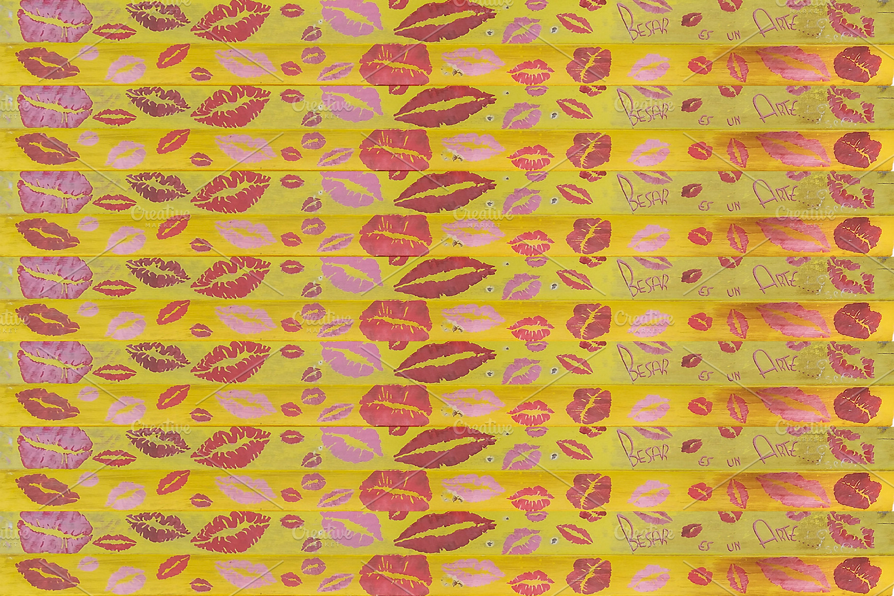 Kiss graphic motif colorful artistic pattern, a Background Photo by DanFLCreativo