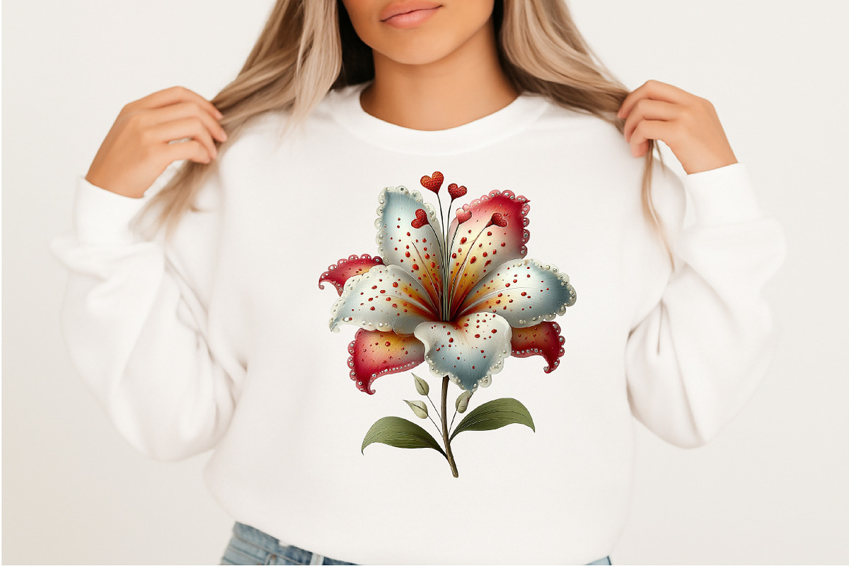 Whimsical Spring Lily Flowers PNG, an Illustration by Craft Nest (Photo 7 of 11)