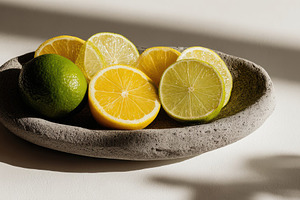 Stone Plate with Citrus Slices, a Food & Drink Photo by Virgo Studio