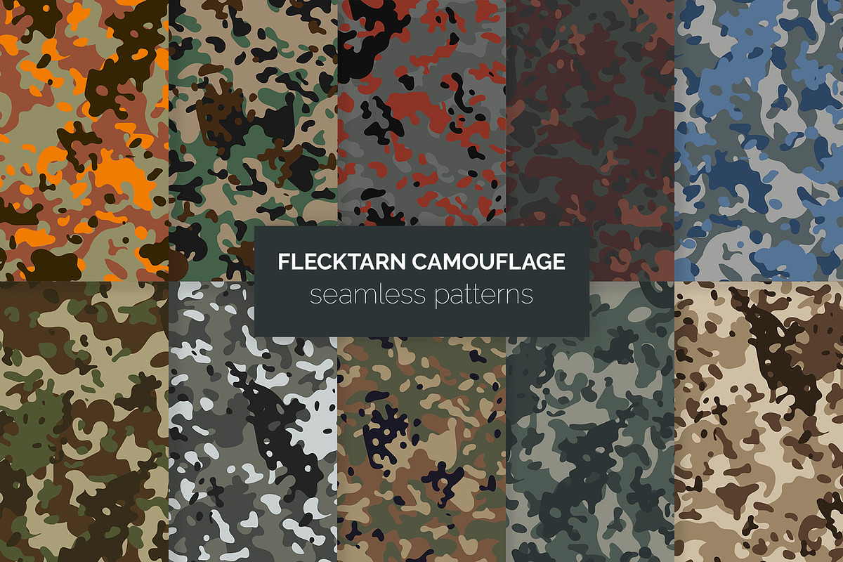 Flecktarn Camo Seamless Patterns, a Pattern Graphic by 3Y_Design (Photo 1 of 6)