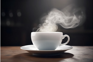 Hot Coffee Cup Smoke. Generate Ai