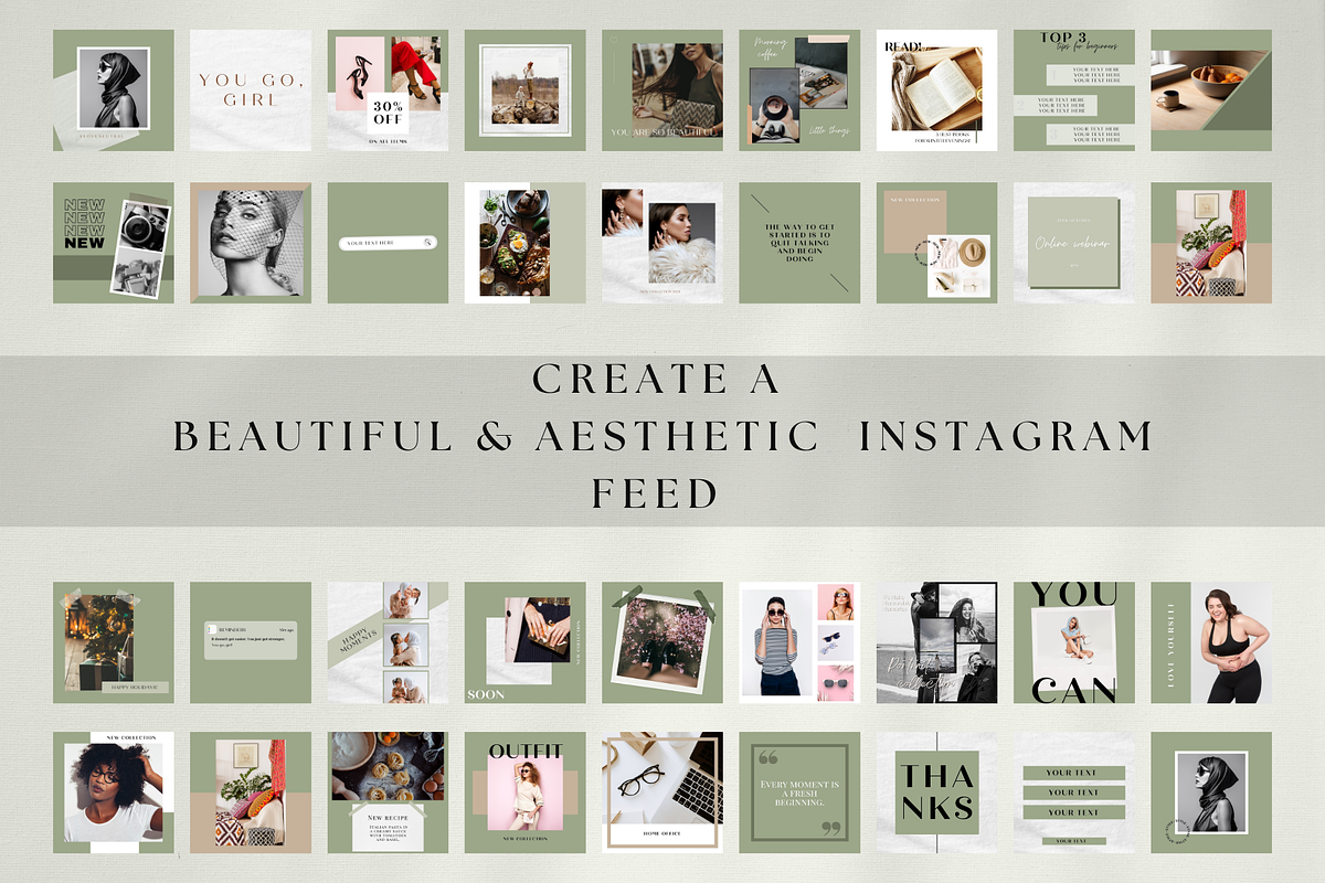 Green Instagram Post Templates Canva, a Social Media Template by Boltik Studio (Photo 5 of 11)