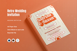 Retro Wedding Invitation, an Invitation Template by Fannan Studio