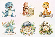 Watercolor Paleontology Dinosaur, an Illustration by CreationArt (Thumbnail 7 of 9)