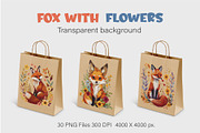 Fox with flowers. TShirt Sticker., an Animal Illustration by KENO Mascots (Thumbnail 7 of 11)