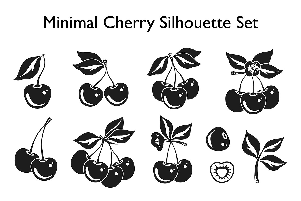 Cherries Illustration Vector Set, a Food Illustration by Lettering_Logo (Photo 4 of 4)