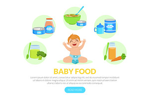 Baby Food Landing Page Template, a Food Illustration by TopVectors