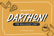Darthon! - Fun Ballpoint Typeface, a Font by Letterhend Studio (Thumbnail 1 of 7)