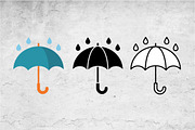 Rain Umbrella Icons, an Outline Icon by Artonix (Thumbnail 2 of 2)