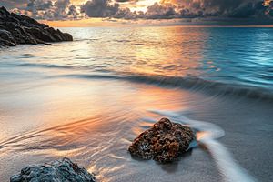 Ocean Sunrise with Fresh Glow, a Nature Photo by Virgo Studio