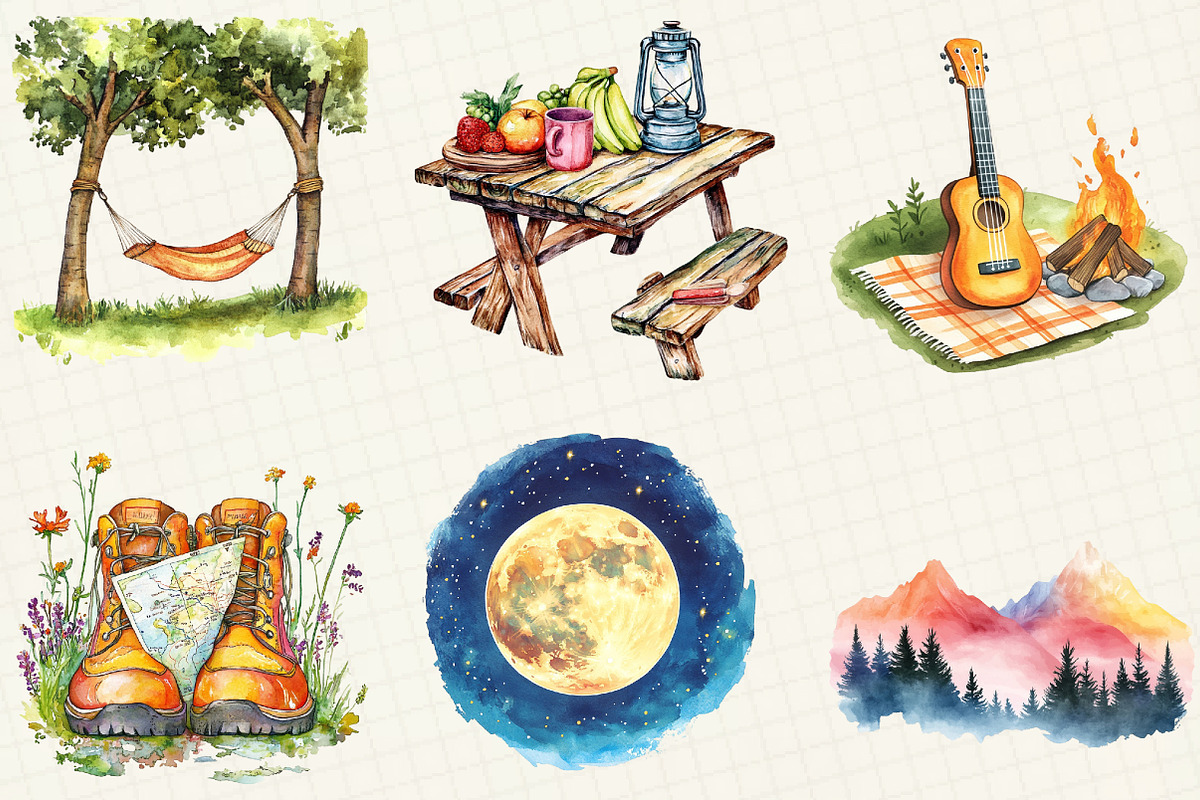 Camping Sublimation Clipart, an Illustration by OK Design (Photo 3 of 5)
