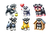Miniature Schnauzer Dog Clipart, an Illustration by Daily.Designs (Thumbnail 4 of 5)