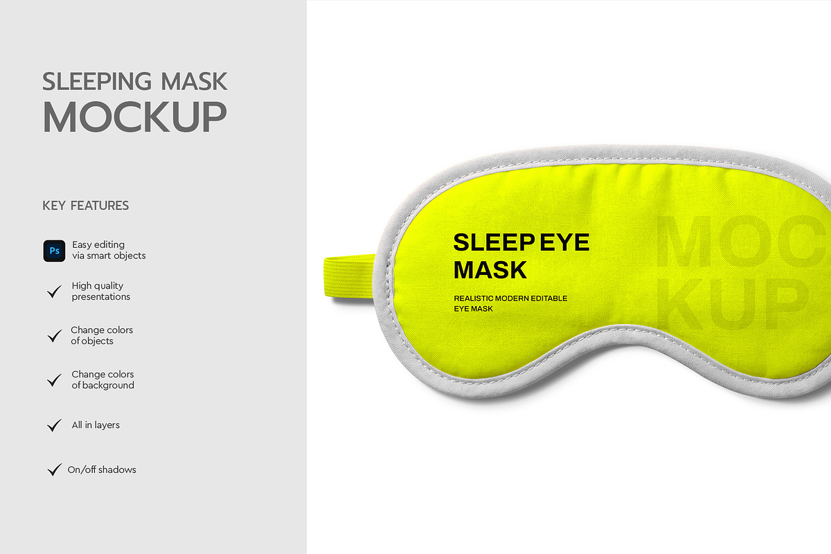 Sleeping Mask Mockup, a Mask Mockup by graphypix (Photo 2 of 4)