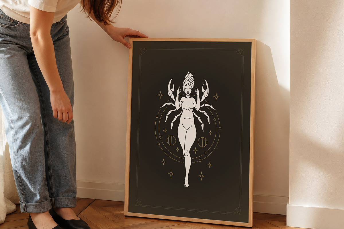 Cancer Zodiac Wall Art, a Person Illustration by Vasya Kobelev (Photo 6 of 7)