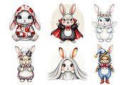 Cute Bunny in Costume PNG, an Illustration by SinaCreation (Thumbnail 2 of 5)