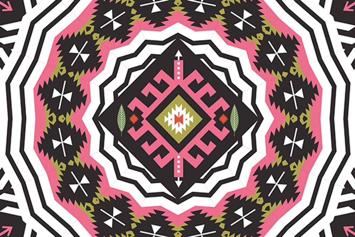 Ornamental round aztec pattern preview 4