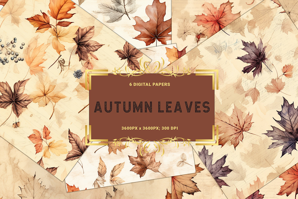 Junk Journal Seamless Fall Pages, a Background Graphic by Fun Digital (Photo 1 of 5)