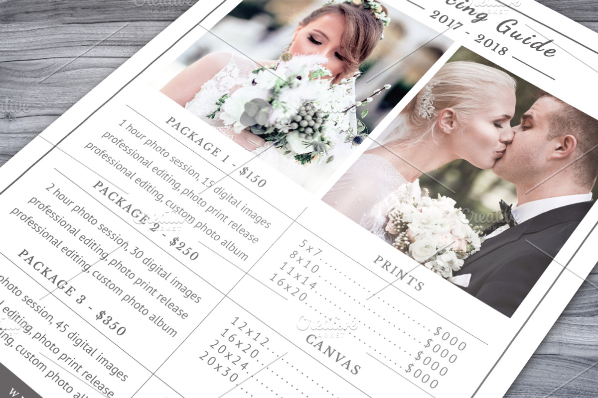 Photography Pricing Guide Template, a Flyer Template by NM-Design-Studio (Photo 3 of 4)
