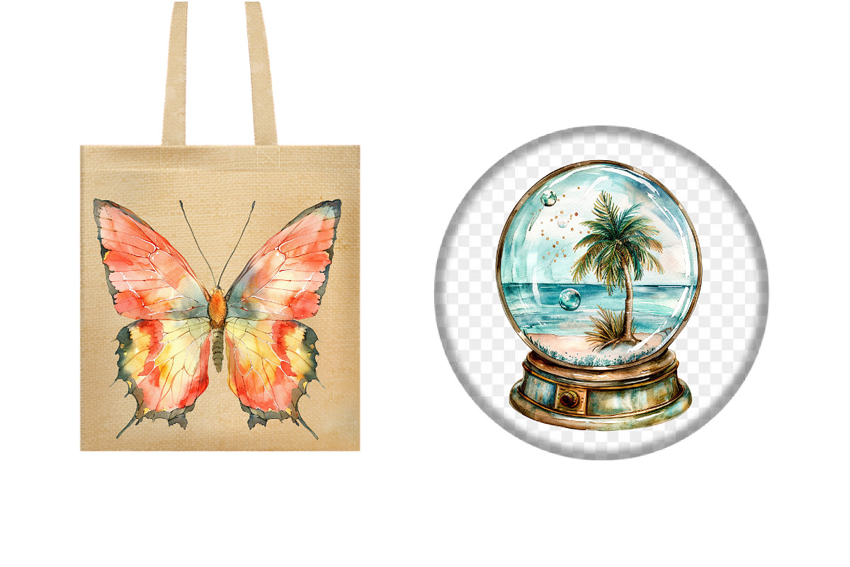 Watercolor Summer Clipart Set, an Illustration by Design Market (Photo 4 of 4)