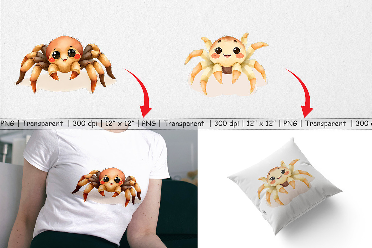 Watercolor Clipart Tarantula Wildlif, a Graphic by Artnoy (Photo 3 of 5)