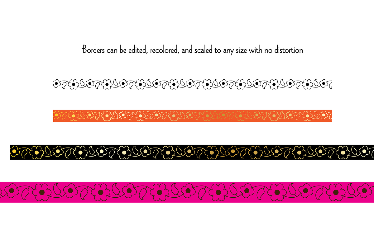 Gold Paisley Border Patterns preview 3