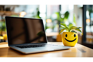cheerful smiley face yellow ai, a Technology Photo by pikepicture