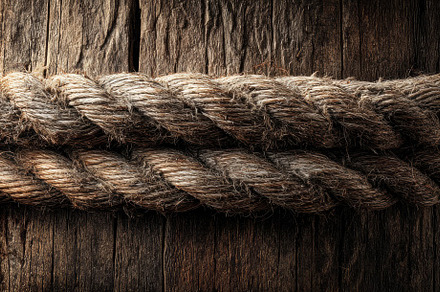 Old Rope Tied Around Wooden Post, a Wallpaper Photo by Virgo Studio