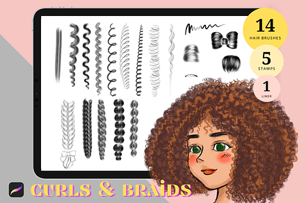 Procreate Curly Hair Brushes