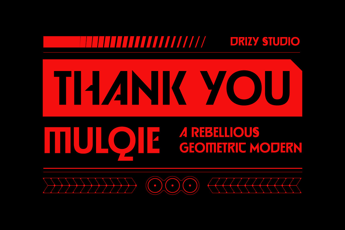 Mulqie – Rebellious Geometric Modern, a Sans Serif Font by Drizy (Photo 10 of 10)