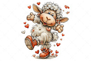 Funny Valentine Sheep Clipart, an Illustration by Craft Nest (Thumbnail 8 of 11)