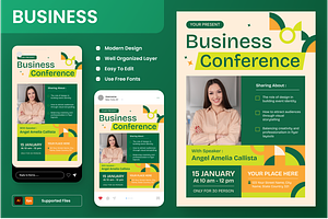 Business Conference Flyer Set, a Flyer Template by Annora Studio