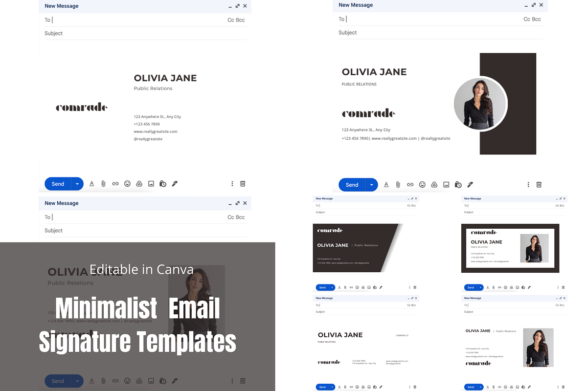 Minimalist Email Signature Templates, an Email Template by ItsReksita Pattern (Photo 1 of 5)