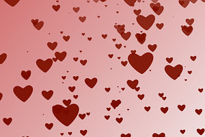 video of red hearts flying