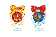 Christmas balls set. Watercolors, a Decorative Illustration by Marina.Markizova (Thumbnail 3 of 5)