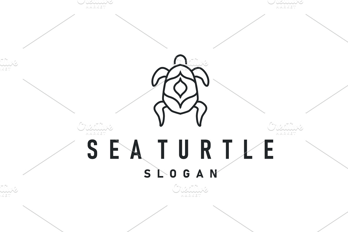 simple design of ocean turtle logo, a Branding & Logo Template by Maylianaw28