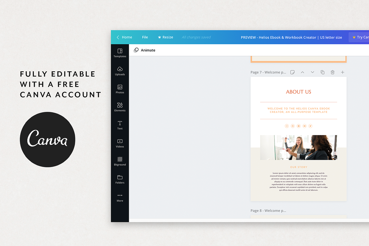 Canva Ebook & Workbook Template, a Magazine Template by Eternel Design Studio (Photo 2 of 23)
