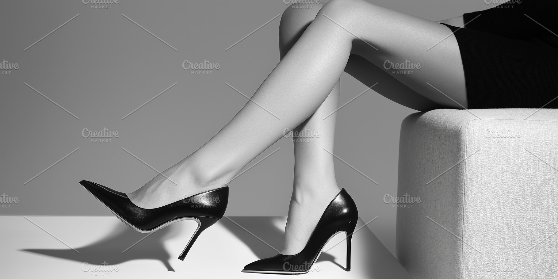 Elegant black high heel shoes worn, a Beauty & Fashion Photo by MistyDay
