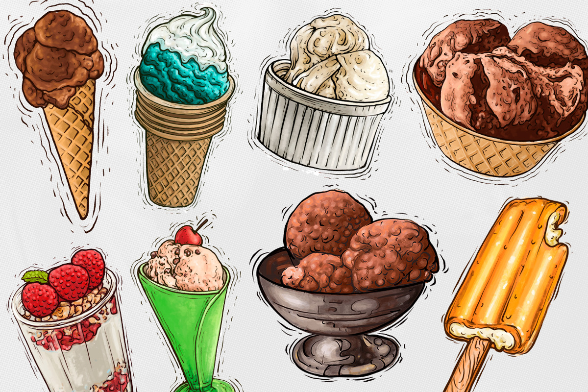 Ice Cream Watercolor Illustration, an Object Graphic by RMPL.std (Photo 3 of 4)