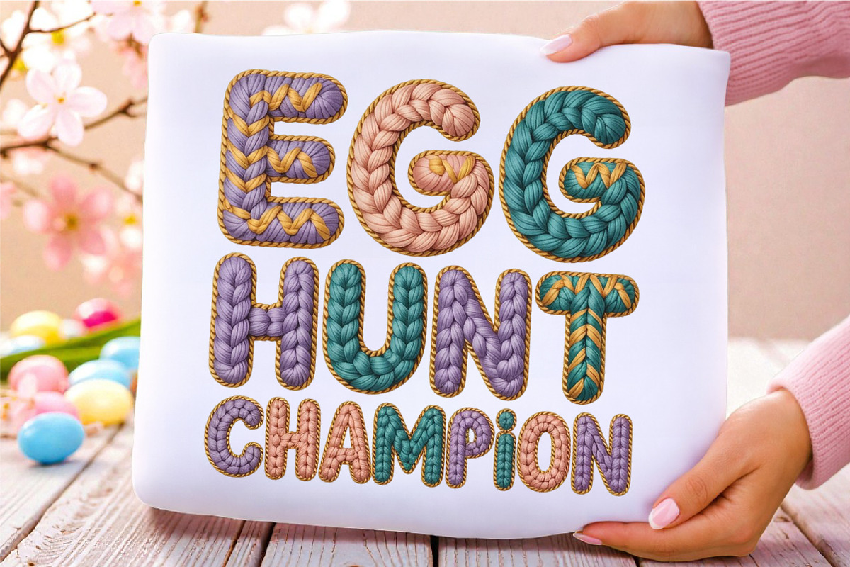 Knitted Easter Quotes PNG Bundle, an Illustration by RobertsArt (Photo 8 of 9)