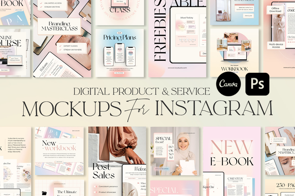 Product Mockup Instagram CANVA PS, a Social Media Template by Eviory (Photo 1 of 14)