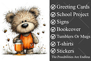 Whimsical Honey Bear Clipart Bundle, a Seasonal Illustration by Canvas Craft (Thumbnail 3 of 10)