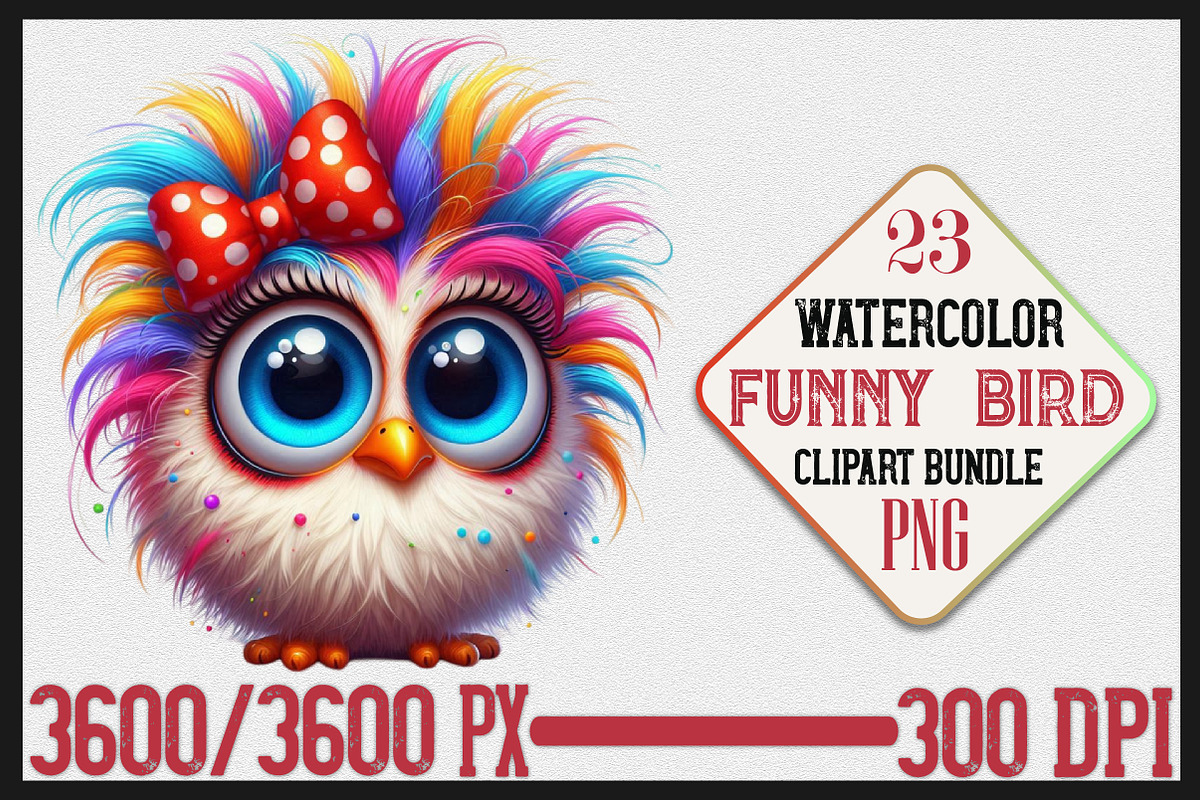 Watercolor Funny Bird Clipart bundle, a Seasonal Illustration by Craft Nest (Photo 1 of 6)