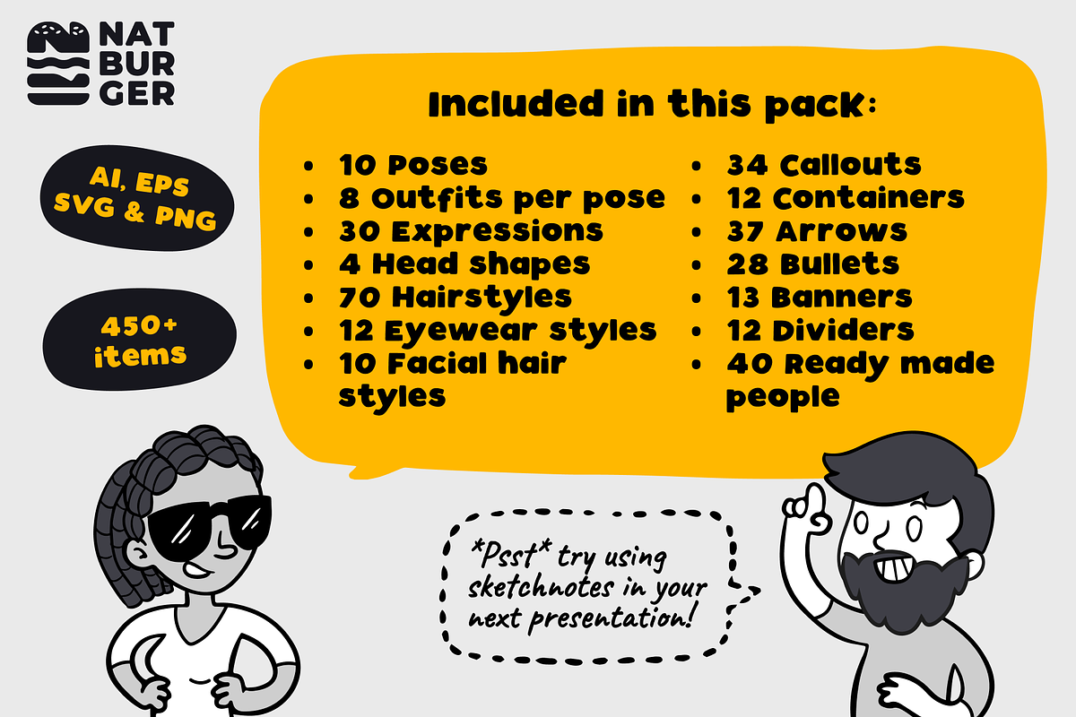 Sketchnotes Illustration Toolkit v3, a Work Illustration by NatBurger (Photo 2 of 4)