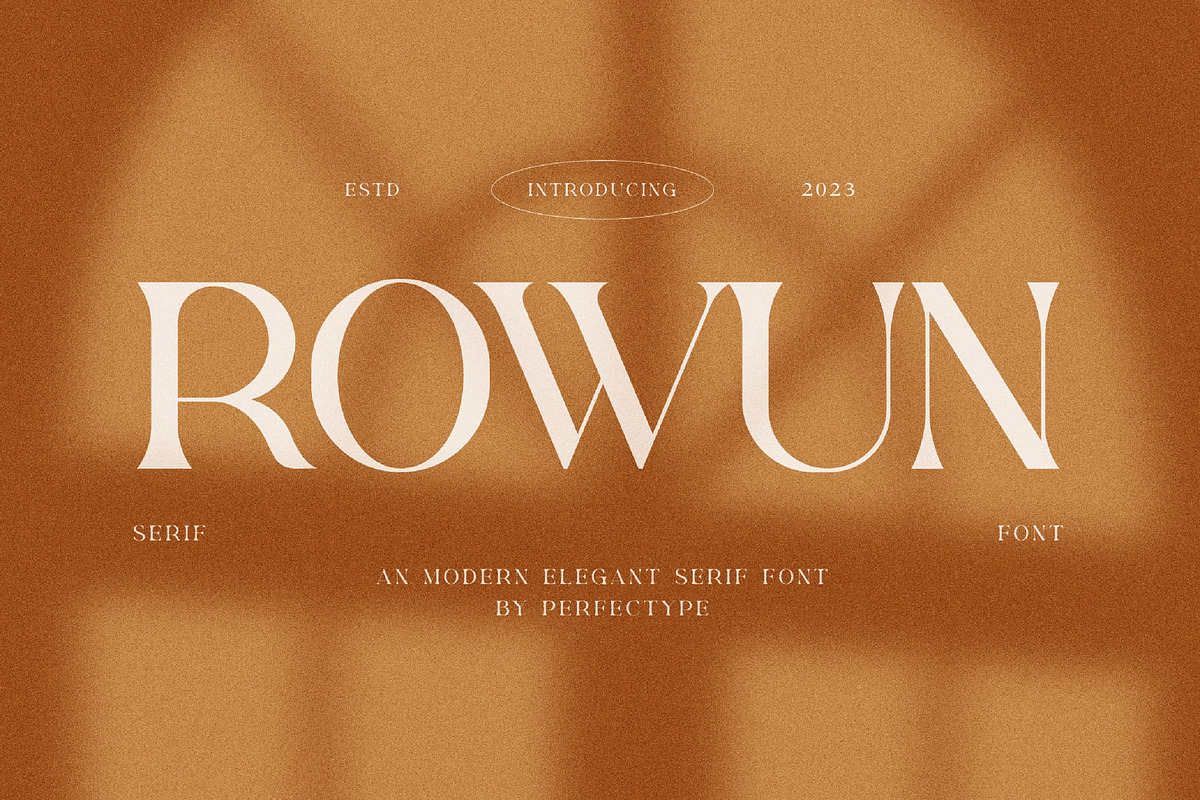 Rowun Elegant Serif Font Typeface, a Serif Font by Perfectype