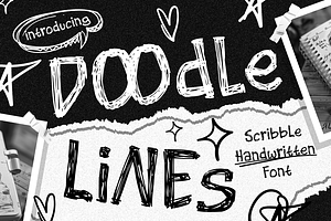 Doodle Lines Scribble Handwritten, a Font by PutraCetol Studio