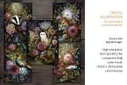 Rococo Flowers & Animals Postcards, an Animal Illustration by The Dutch Lady Designs (Thumbnail 7 of 7)