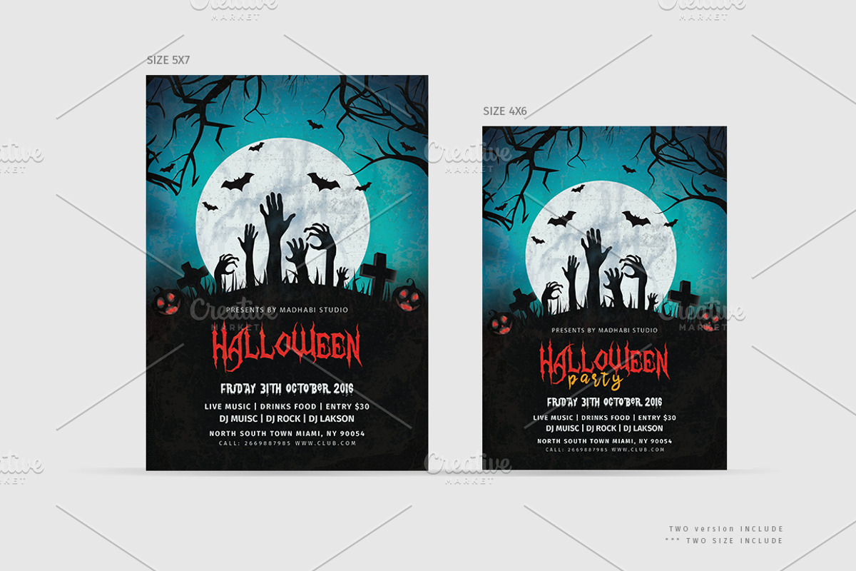 Vintage Halloween Party Flyer V3, a Flyer Template by Madhabi Studio (Photo 1 of 3)