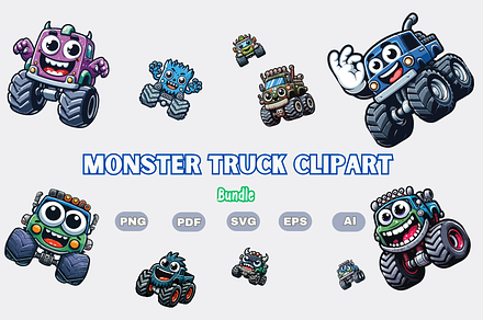 Monster Truck Clipart Bundle