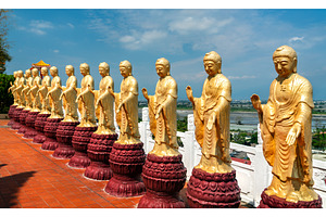 Golden Buddha Statues at Fo Guang, an Architecture Photo by Leonid Andronov